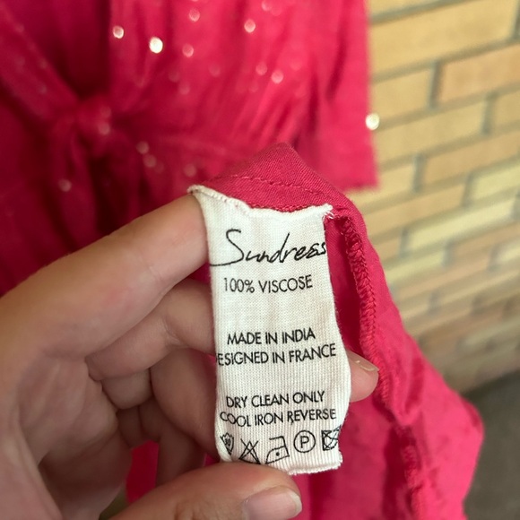 Sundress Juliana Sequin Dress Saint Barth Blush Pink Flowy High Low Size M/L - Picture 5 of 8